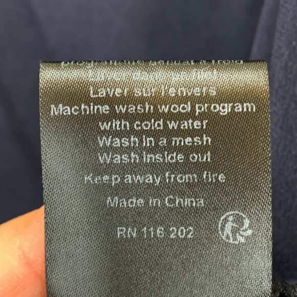 Zadig and Voltaire Camisole Top Womens XS/S Navy Blue Lace Trim Silk V-Neck - Picture 5 of 7